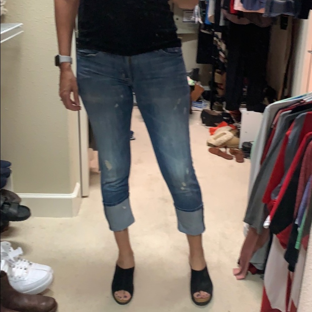 Hudson cropped cuffed jeans